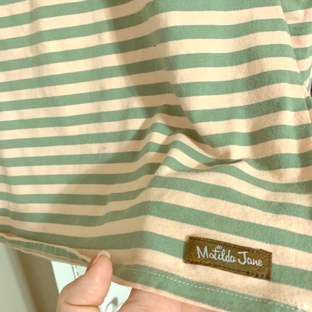 Pink and green striped Matilda Jane shirt